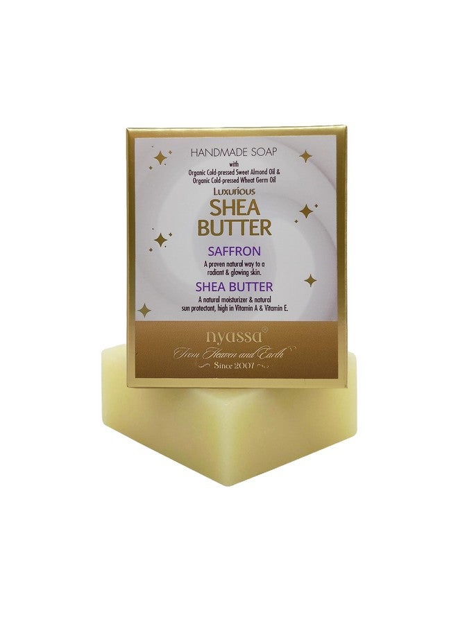 Nyassa Shea Butter Natural Handmade Bathing Soap | Saffron & Shea Butter | All Skin Type 150gm - Image 1