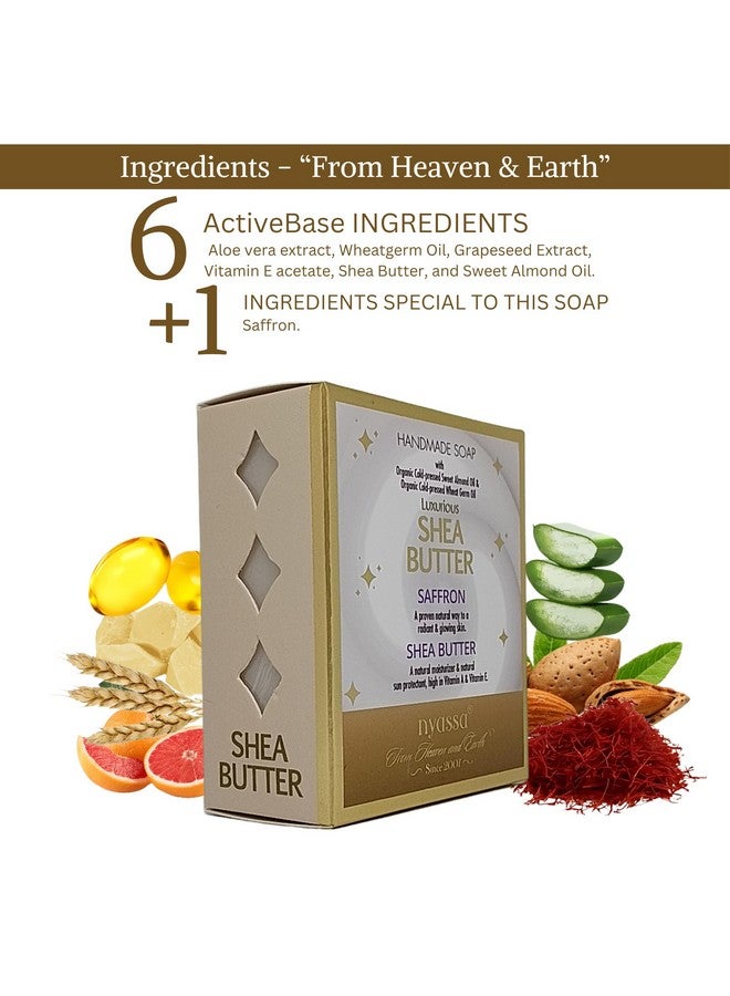 Nyassa Shea Butter Natural Handmade Bathing Soap | Saffron & Shea Butter | All Skin Type 150gm - Image 4
