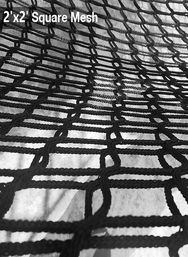Jalunth Kids Playground Play Safety Net - Climbing Cargo Net Treehouse Accessories Outdoor Equipment Set Double Layers Heavy Duty Backyard Net Bridge for Tree House Tree Fort Back Yard (6.5' x 9.8') - Image 4