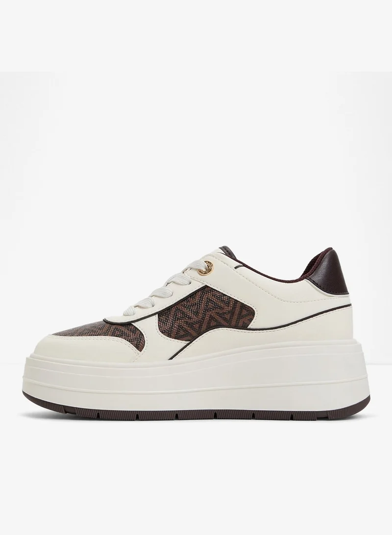 ALDO  WHALLIAN Monogram Platform Sneakers for Women | Best Price UAE