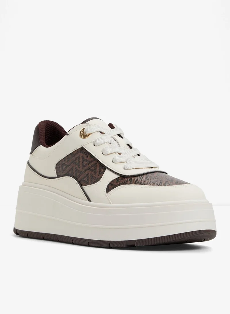 ALDO  WHALLIAN Monogram Platform Sneakers for Women | Best Price UAE