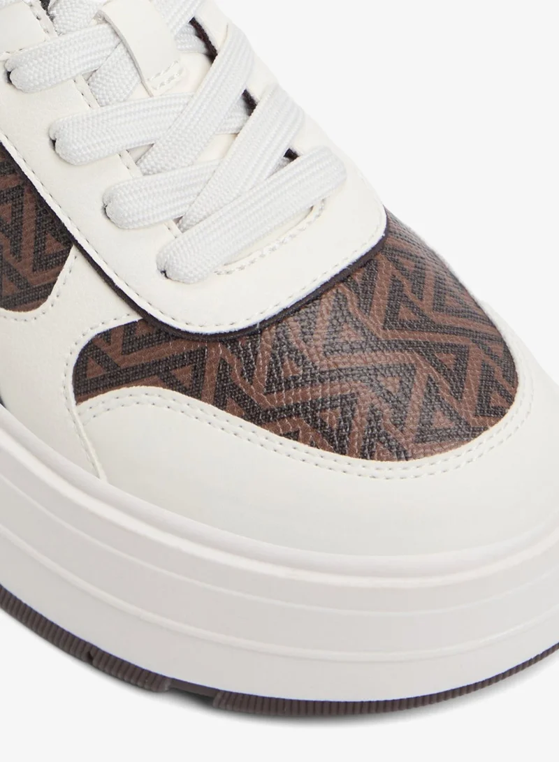 ALDO  WHALLIAN Monogram Platform Sneakers for Women | Best Price UAE