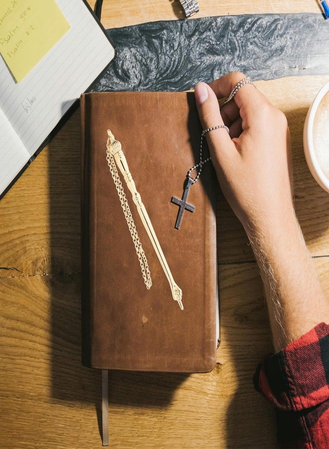 SAFIGLE مؤشر قراءة الكتاب المقدس اليهودي من سافيجل، مصنوع من المعدن الذهبي، مزود بسلسلة، أداة مساعدة لقراءة النصوص المقدسة في المنزل والكنيسة والمدرسة والسفر، طوله 5.11 بوصة - Image 5