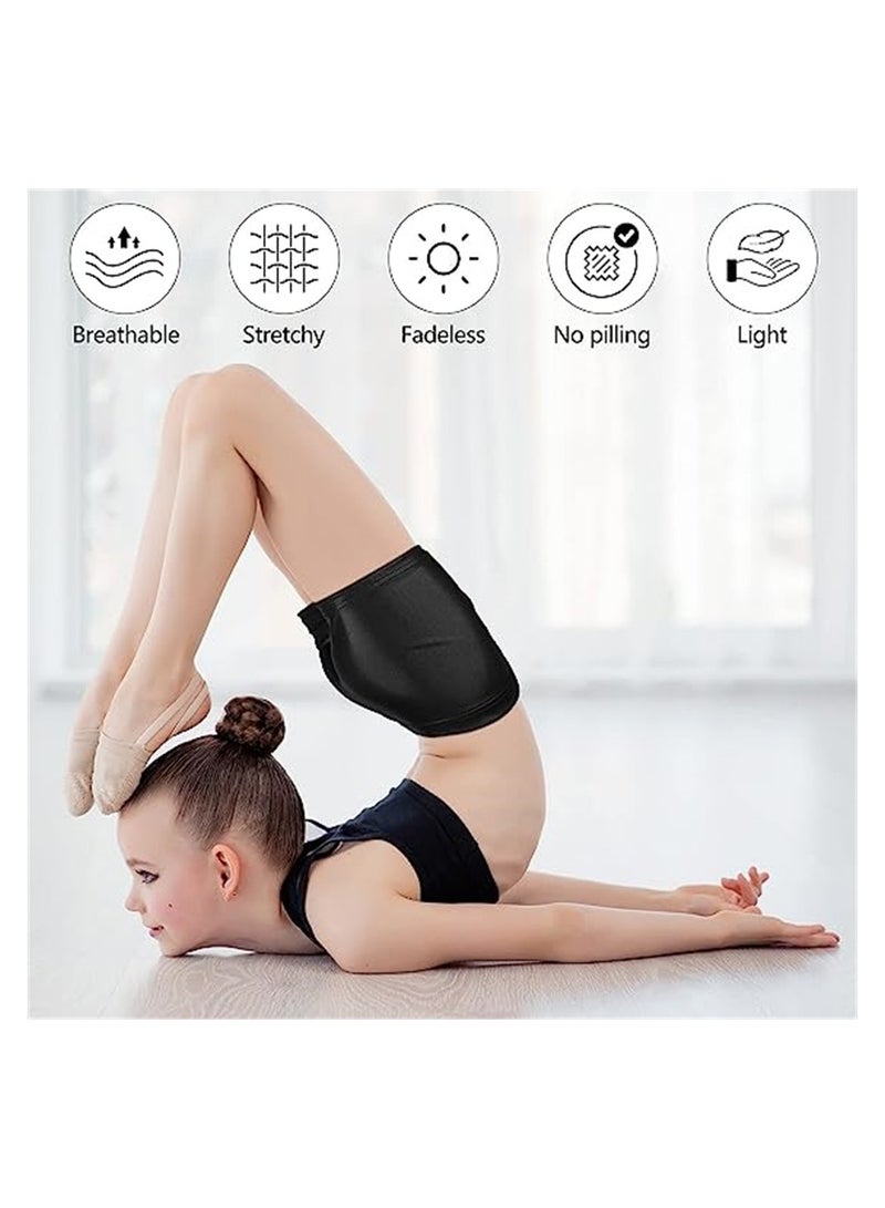 KASTWAVE Girls Dance Shorts, 2 Pcs Girls Breathable Gymnastics Shorts Glitter Ballet Dance Shorts Tumbling Athletic Metallic Girls' Athletic Shorts for Kid Girls - Image 3