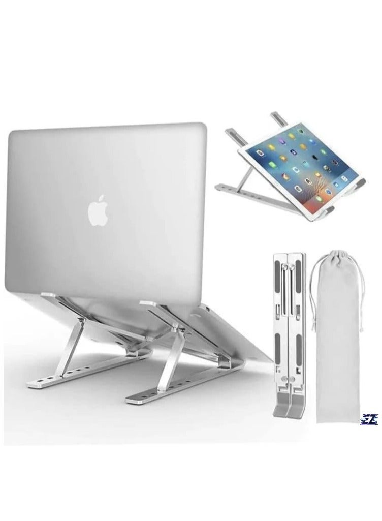 ELTRAZONE Adjustable Aluminum Laptop Stand, Portable & Foldable Cooling Riser for MacBook, HP, Dell, Sony, & More - Image 2