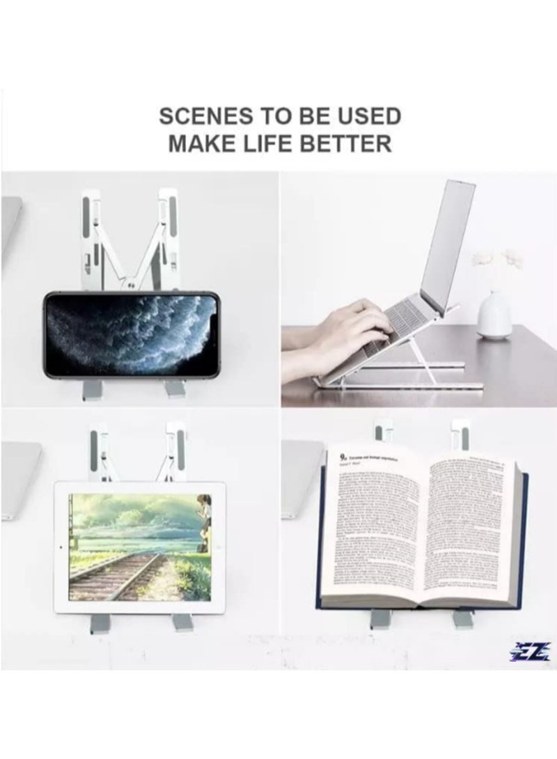 ELTRAZONE Adjustable Aluminum Laptop Stand, Portable & Foldable Cooling Riser for MacBook, HP, Dell, Sony, & More - Image 3