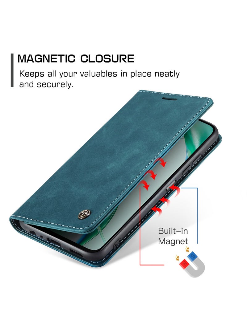 CaseMe Phone Case Luxury PU Leather Design 013 Flip Cover Card Slot Holder Cover For  Honor X7C / Honor 200 smart (Green) - Image 2