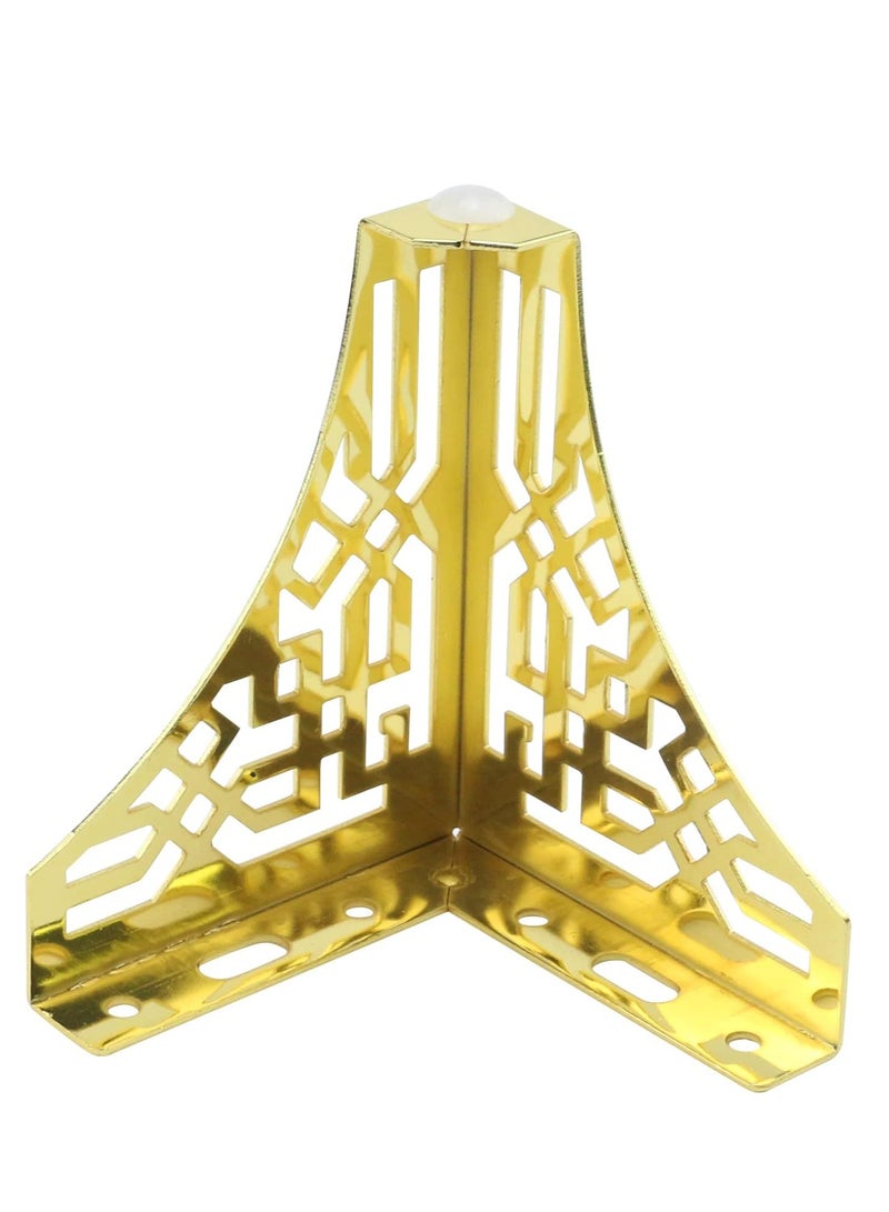SYOSI Furniture Legs Metal Sofa Cupboard Feet Modern Twill Style Cabinet Furniture Table Leg Sideboard Wardrobes Support for Chair Couch TV Stand Dresser Bed Replacement Feet Parts 4PCS Gold 5 Inch - Image 3