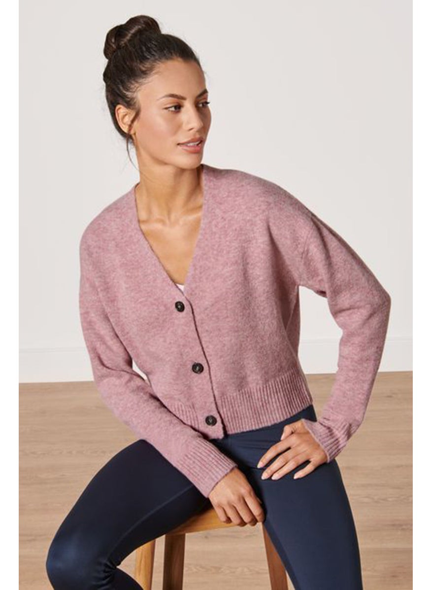 Tchibo Women V-Neck Knitted Cardigan, Pink  - Image 1