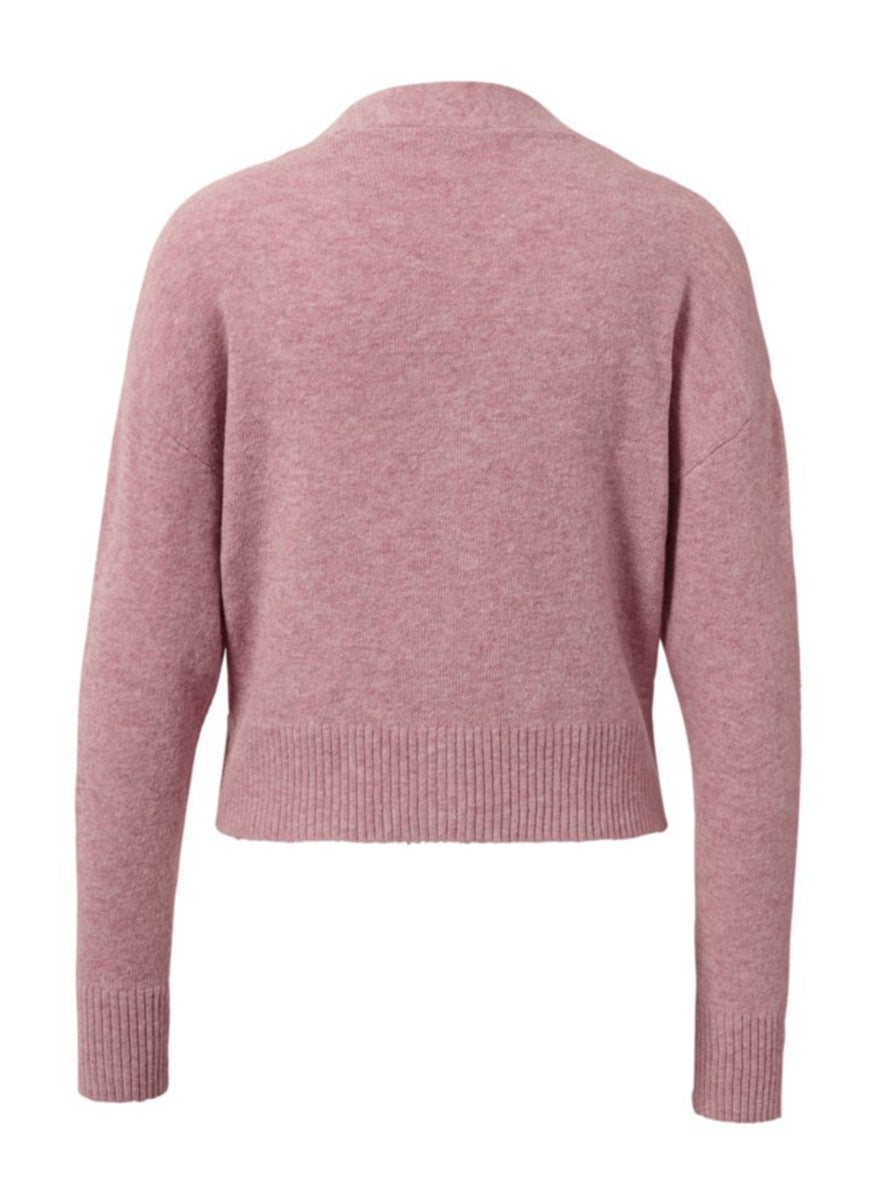 Tchibo Women V-Neck Knitted Cardigan, Pink  - Image 3