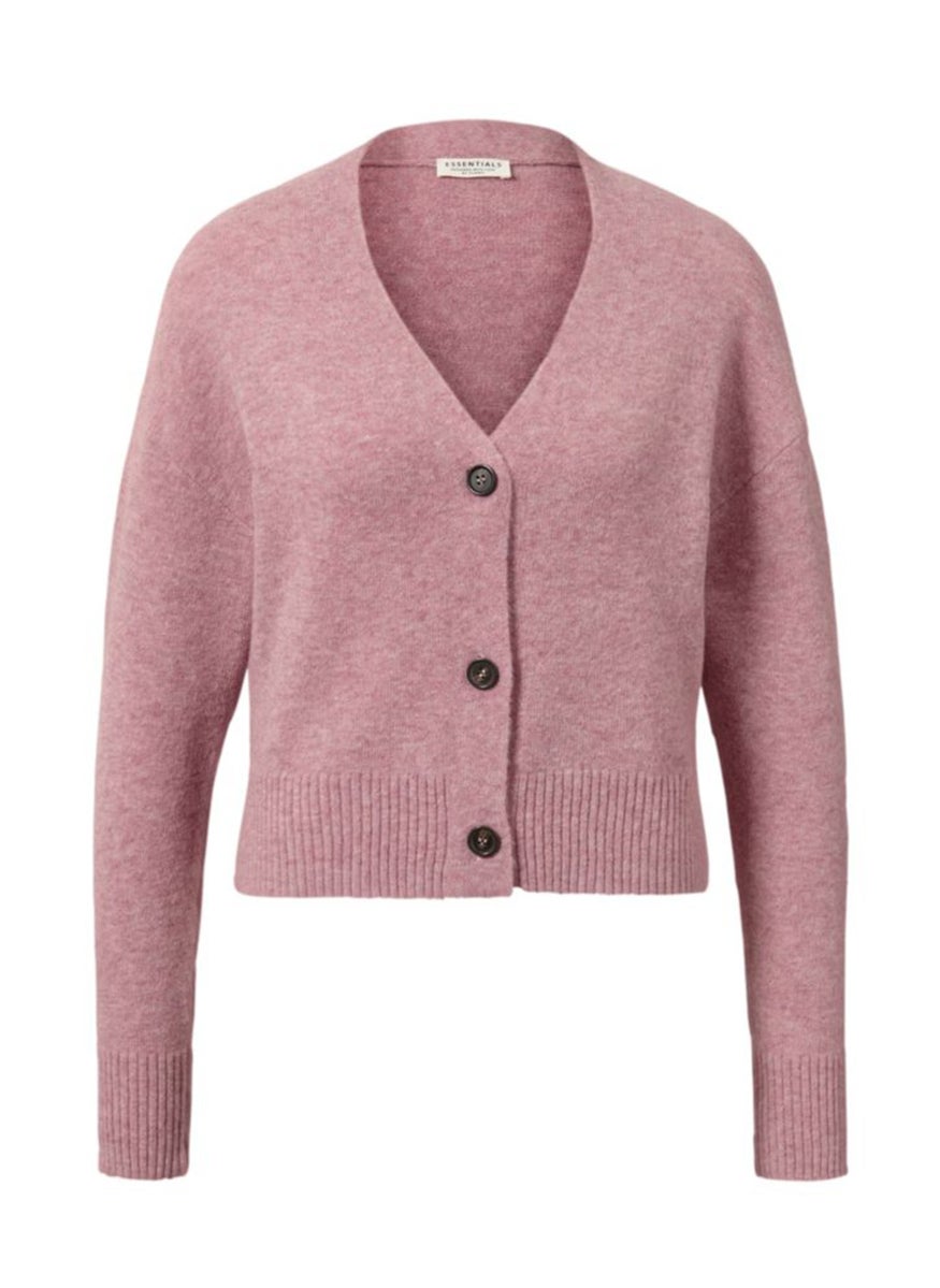 Tchibo Women V-Neck Knitted Cardigan, Pink  - Image 2