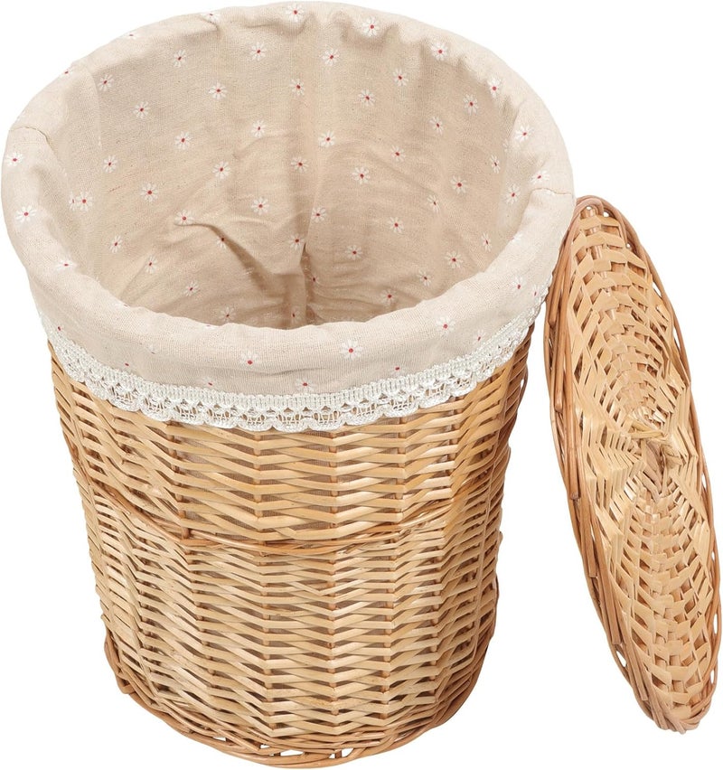 Healeved Woven Laundry Hamper with Lid Large Capacity Hand Woven Basket Natural Rattan Storage Basket for Household Clothes and Towels Organizer - Image 1