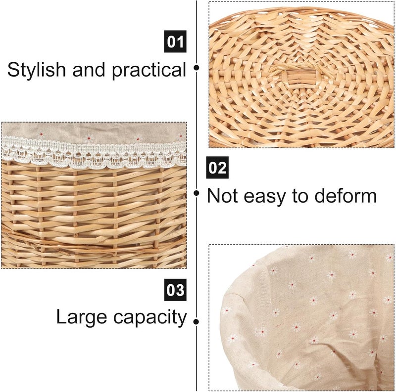 Healeved Woven Laundry Hamper with Lid Large Capacity Hand Woven Basket Natural Rattan Storage Basket for Household Clothes and Towels Organizer - Image 3
