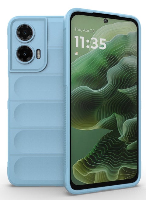 Phone case cover Magic Shield TPU + Silicone Shockproof Phone Case For  Moto G35 (Light Blue )