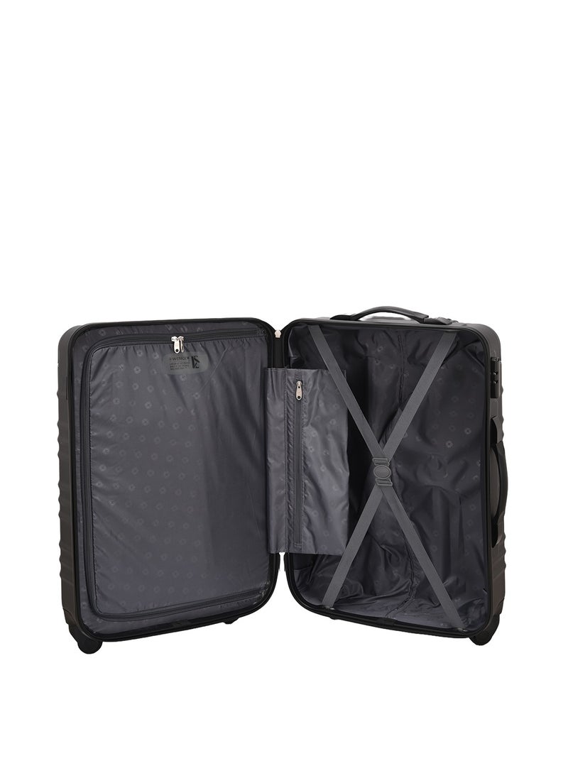 Amplar 3 Piece 53+65+75cm Hardside Non-Expandable Check-In Luggage Trolley Set Black - 653149
