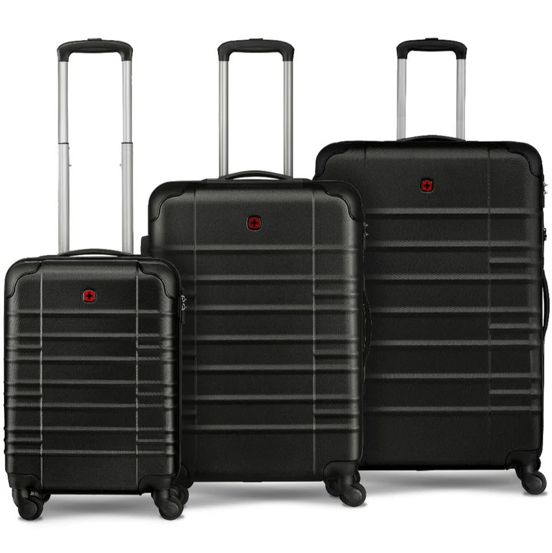 فيجنر طقم حقائب سفر بعجلات صلبة من أمبلار  قطع ++ سم أسود