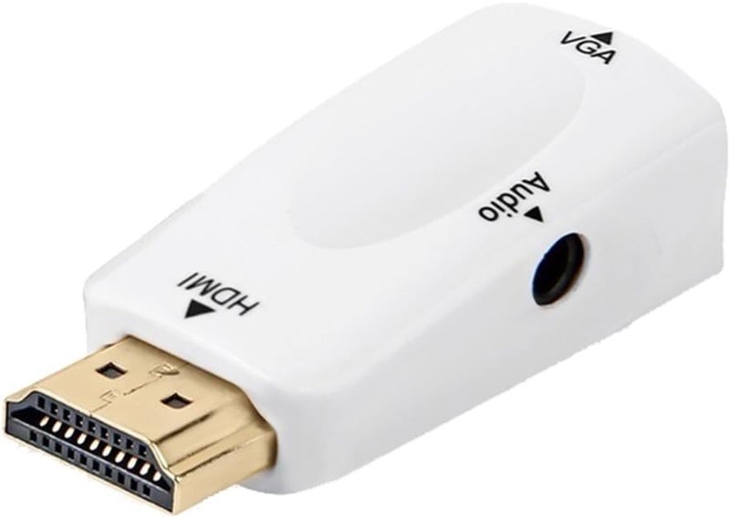 ETZIN HDMI Male to VGA Female Connector Adapter Converter with 3.5MM Jack Audio Sound Cable Compatible with HDTV TV DVD Xbox 360 Laptop-(EPL-508H) - Image 1