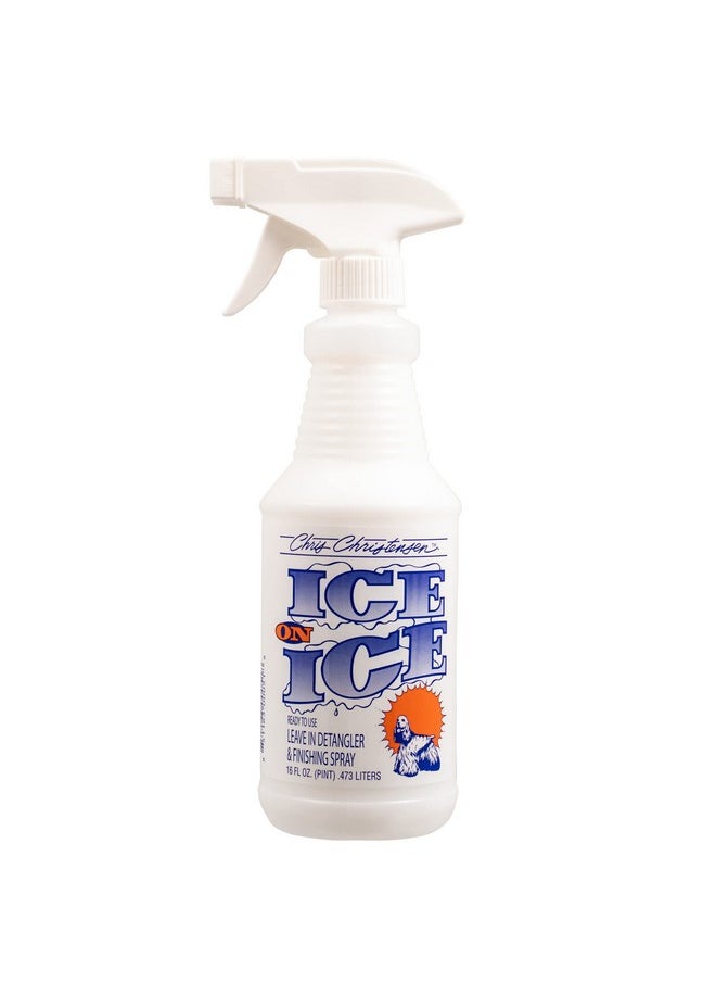 Chris Christensen Ice On Ice Detangler And Finishing Dog Spray Groom Like A Professional Ready To Use Helps Brush/Comb Glide Through Coat Conditions No Residue All Coat Types Made In Usa 16 Oz  - Image 1