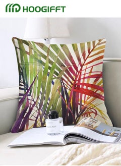 HOOGIFFT Pillow Covers Set of 4, Throw Pillow Cover, Decorative Plant Cushion Covers 45cm x 45cm,For Living Room Sofa Couch Bed Car Pillowcases 18x18 inches（Double sided pattern）  - Image 5