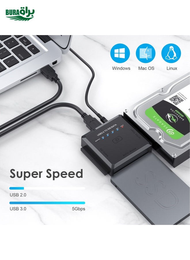 BURAQ - USB3.0 to SATA or IDE Hard Drive Adapter Converter With Clone Function - Image 1