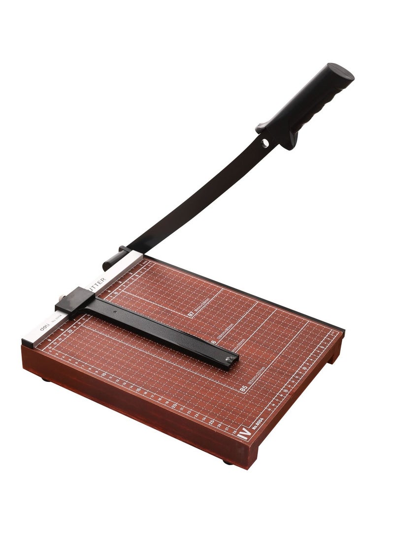 Deli A4 Size Wooden Base Paper Trimmer With Handle - Image 1