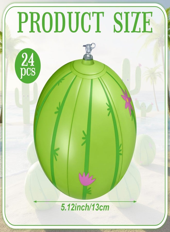 PullCrease مجموعة بول كريز من 24 كرة شاطئ صغيرة على شكل صبار، 5 بوصات، هدايا حفلات صبار، كرة قابلة للنفخ، كرات مسبح صغيرة، لعبة شاطئ، كرة شاطئ صغيرة لألعاب هاواي الصيفية، ألعاب مائية، حفلة عيد ميلاد، ديكور حفلات صبار المحيط - Image 2
