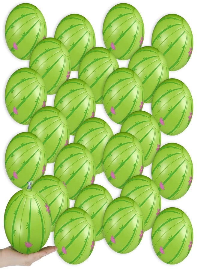 PullCrease مجموعة بول كريز من 24 كرة شاطئ صغيرة على شكل صبار، 5 بوصات، هدايا حفلات صبار، كرة قابلة للنفخ، كرات مسبح صغيرة، لعبة شاطئ، كرة شاطئ صغيرة لألعاب هاواي الصيفية، ألعاب مائية، حفلة عيد ميلاد، ديكور حفلات صبار المحيط - Image 1