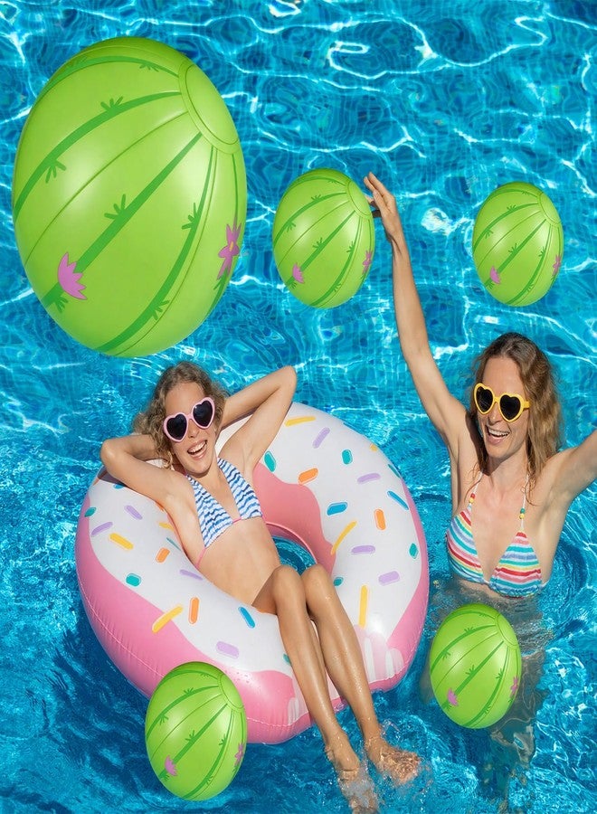 PullCrease مجموعة بول كريز من 24 كرة شاطئ صغيرة على شكل صبار، 5 بوصات، هدايا حفلات صبار، كرة قابلة للنفخ، كرات مسبح صغيرة، لعبة شاطئ، كرة شاطئ صغيرة لألعاب هاواي الصيفية، ألعاب مائية، حفلة عيد ميلاد، ديكور حفلات صبار المحيط - Image 4