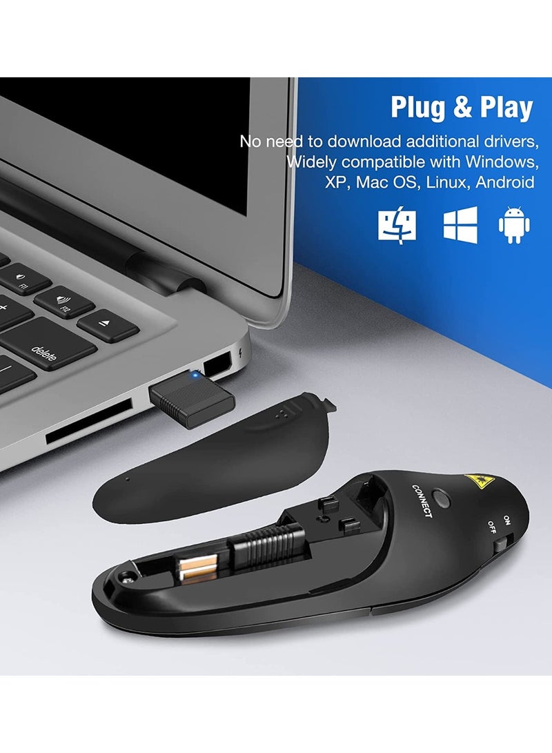 Chabeia Wireless Presenter Presentation Clicker with Red Laser Pointer, 2.4GHz RF Wireless Presentation Remote PPT Clicker for Powerpointer Works for Windows/MAC/Linux - Image 4