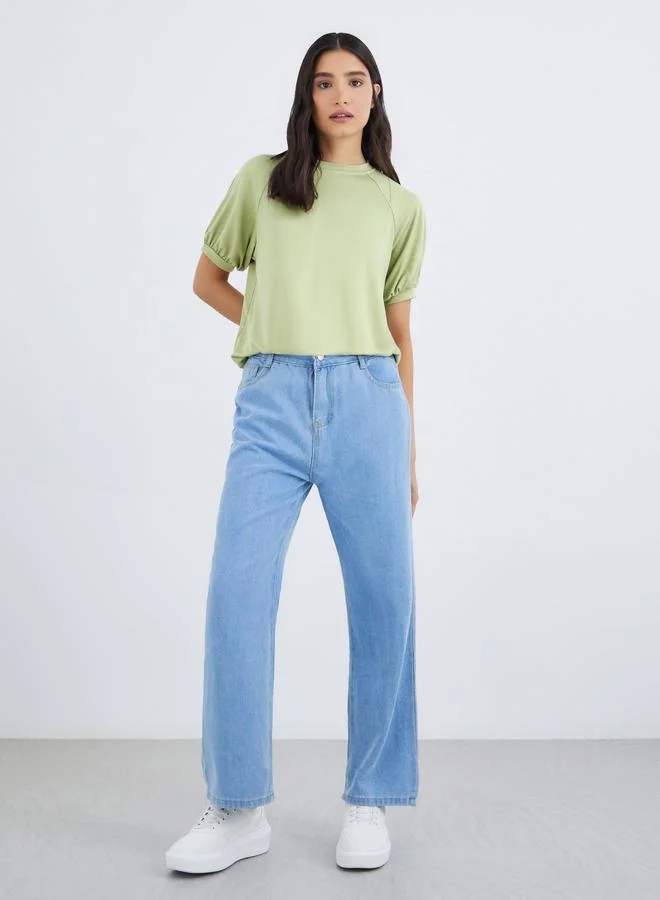 تايك تو Take Two Solid Raglan Sleeve Regular Fit T-Shirt