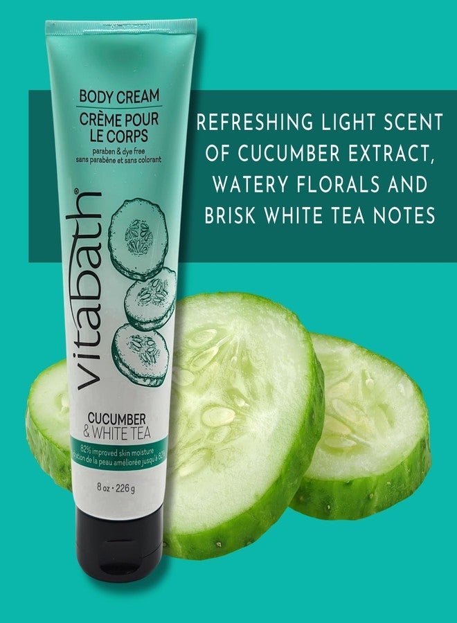 Vitabath Cucumber & White Tea Moisturizing Body Cream - Soothing Hydration Vitamin & Nutrient Skin Care - Replenishing All Over Dry Skin Lotion Moisturizer for Women & Men - 8 Ounce - Image 4