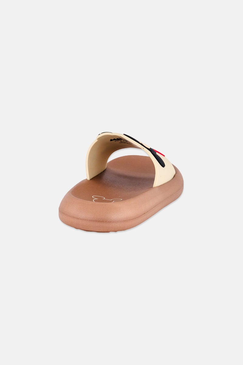 Disney x Micky And Friends Kids Boy Slip On Slides, Beige - Image 2