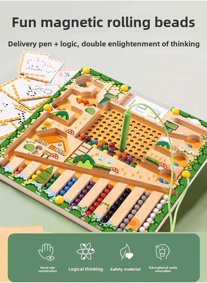 Magnetic Color and Number Maze, Montessori Toys, Educational Fine Motor Skills Toys, Learning Educational Sensory Toys, Sorting Counting Board, Toddler Wooden Puzzle Board, Preschool Learning Activities Maze, Wooden Magnet Balls Puzzles, Color Matching & Learning Counting Maze, Puzzle Board Game  For Hand-Eye Coordination  Development, Christmas Birthday Gift for Kids  - Image 4