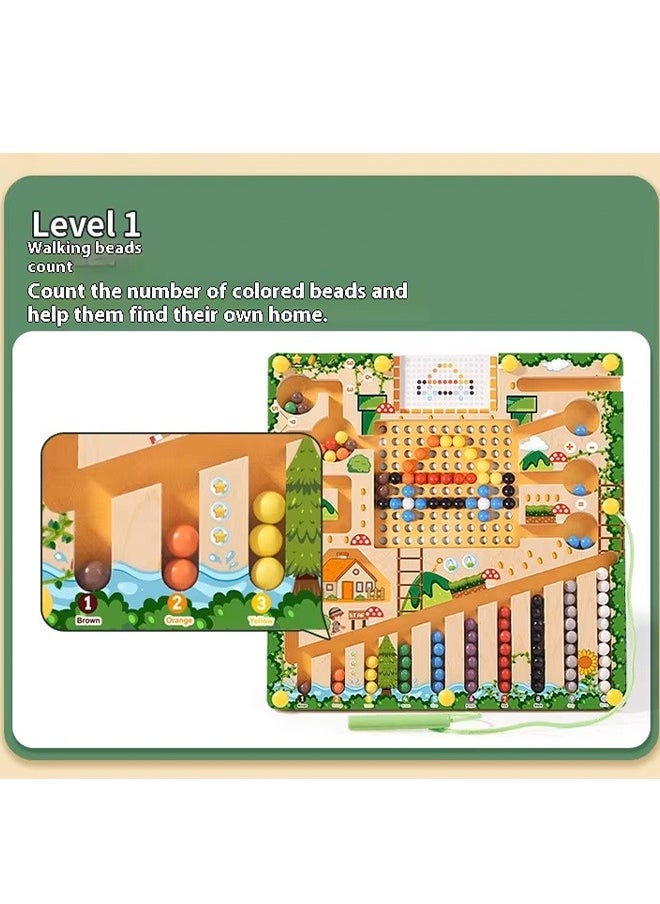 Magnetic Color and Number Maze, Montessori Toys, Educational Fine Motor Skills Toys, Learning Educational Sensory Toys, Sorting Counting Board, Toddler Wooden Puzzle Board, Preschool Learning Activities Maze, Wooden Magnet Balls Puzzles, Color Matching & Learning Counting Maze, Puzzle Board Game  For Hand-Eye Coordination  Development, Christmas Birthday Gift for Kids  - Image 5