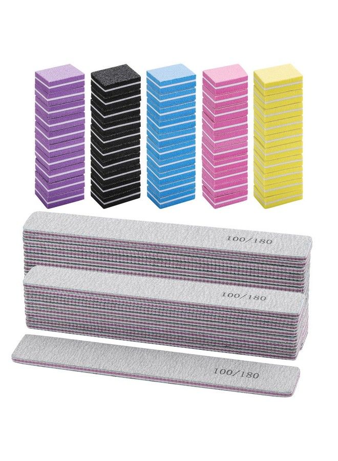 Tbestmax 25 Pcs Nail Files For Acrylic Nails And 50 Pcs Mini Buffer Block File 100180 Grit Nail Buffer Double Sides Emery Boards Fingernail Files - Image 1