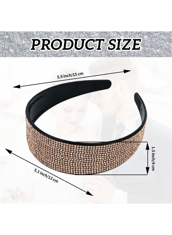 Amariver Sparkly Rhinestone And Diamond Headband - Shiny Crystal, Glitter, Wide Fashion Jeweled Hair Accessory For Women And Girls - Image 2