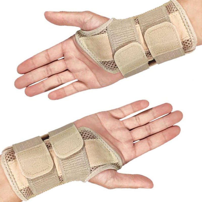 Wrist Brace: Small/Medium Beige-Right, Ergonomically Designed Adjustable Splint - Premium Breathable Material, Carpal Tunnel Support for Pain Relief, Sleep, Gym, Typing, Driving, Men, Women - Image 4