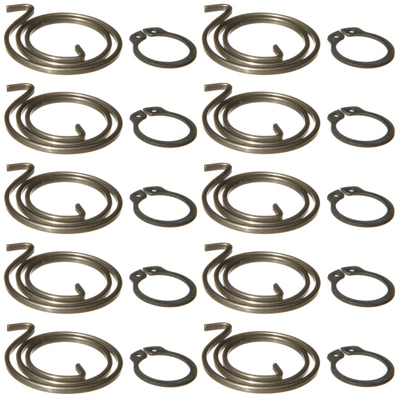 Generic Northern DIY Door Handle Spring Repair Kit (Ten 2.5-Turn, 2mm Thick, 30mm Diameter coils Plus Ten circlips)  - Image 1