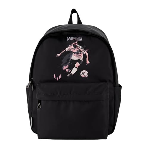 Messi Women's Lifestyle Backpack, Bookbag with Pockets & Adjustable Straps, Black, One Size - Image 1