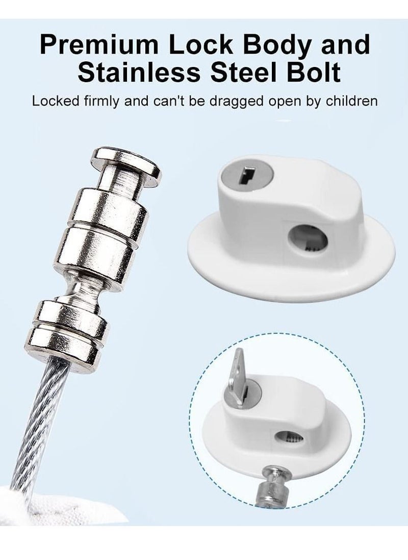 SYOSI - Window Locks Child Safety Self Adhesive Baby Window Restrictors for UPVC No Drilling Window Safety Locks with Key Cable Lock Pet Window Restrictor Kids Refrigerator Lock for Childproof 1 Pack - Image 1