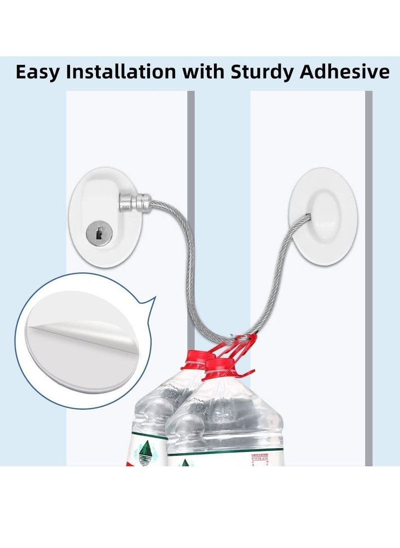SYOSI - Window Locks Child Safety Self Adhesive Baby Window Restrictors for UPVC No Drilling Window Safety Locks with Key Cable Lock Pet Window Restrictor Kids Refrigerator Lock for Childproof 1 Pack - Image 1