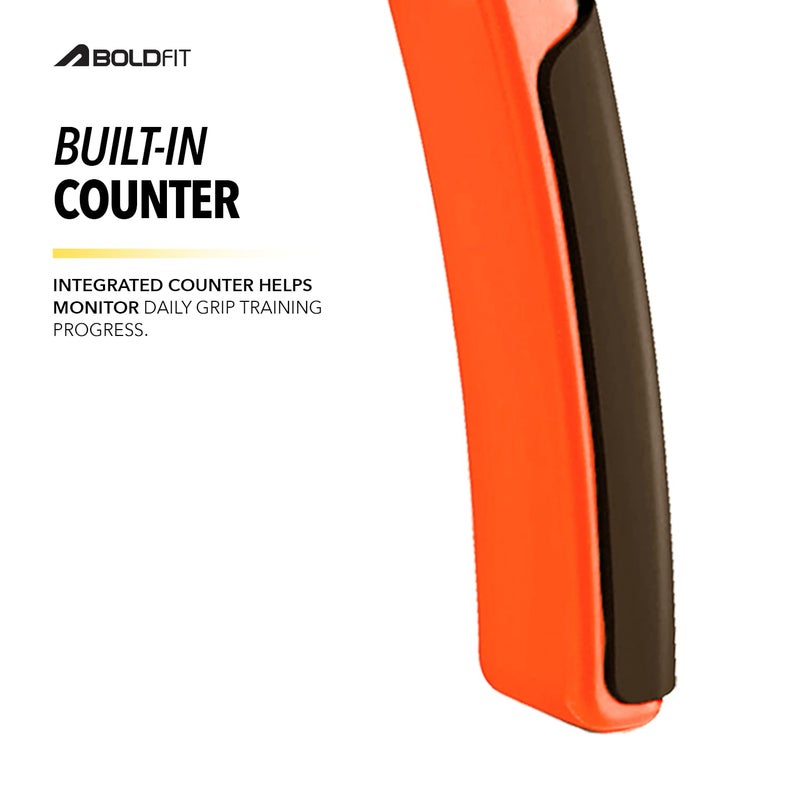 BOLDFIT Adjustable Hand Grip Strengthener, Hand Gripper for Men & Women for Gym Workout Hand Exercise Equipment to Use in Home for Forearm,Polyvinyl Chloride Finger Exercise Power Gripper(60 Kg)Orange - Image 5