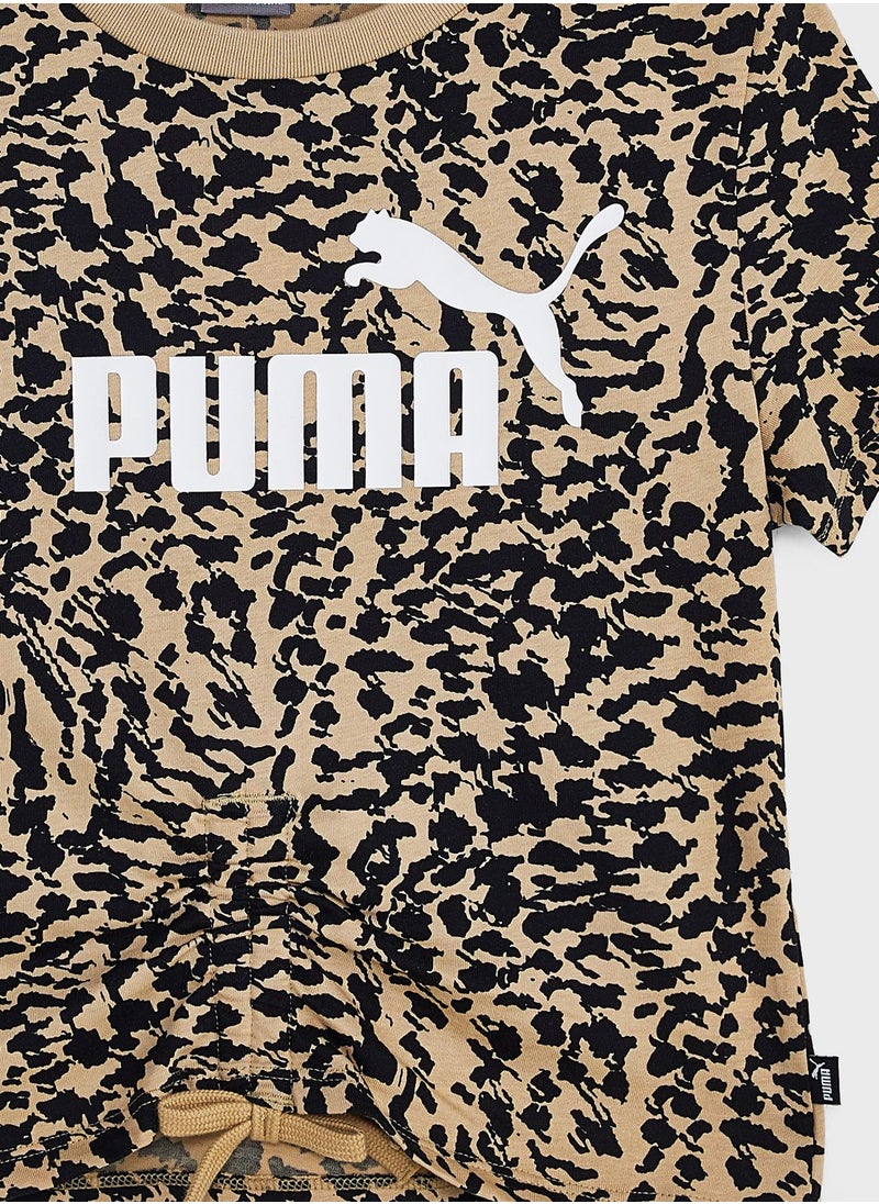 PUMA - Kids Essential Animal Aop Knotted T-Shirt - Image 1