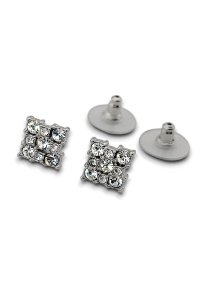 ماركة غير محددة حلق (بريما ) فصوص زركون للسيدات - فضي اللون  - Image 2