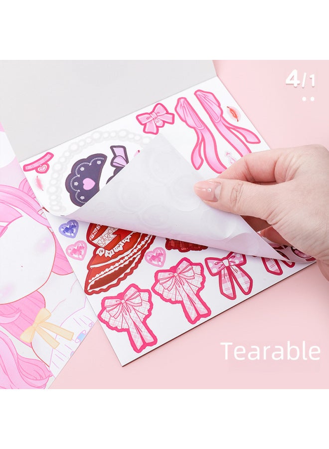 Kaba Bear Makeup Changing Stickers Children Girls' Educational Toys 3 To 6 Years Old Beautiful Princess Dressing Changing Stickers Makeup Show Stickers Book - Image 3
