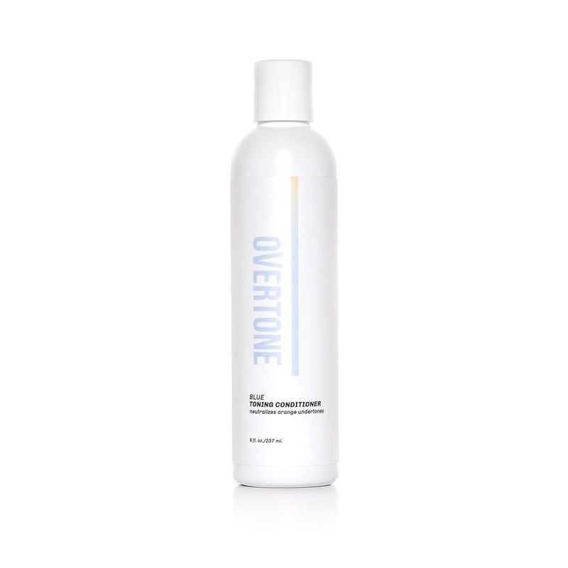 oVertone Haircare Blue Toning Conditioner with Shea Butter  Coconut Oil Neutralizes Brassiness in Blonde to Light Brown Hair CrueltyFree 8 oz