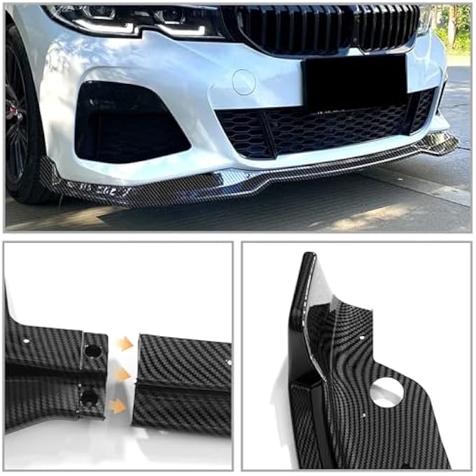 Fancemot Front Bumper Lip Compatible with 3 Series G20 2019-2022, Splitter Spoiler Diffuser Protector Wing Body Kit for BMW 330i 2019-2022, M340i/M340i xDrive 2020-2022 (Carbon Fiber) - Image 4
