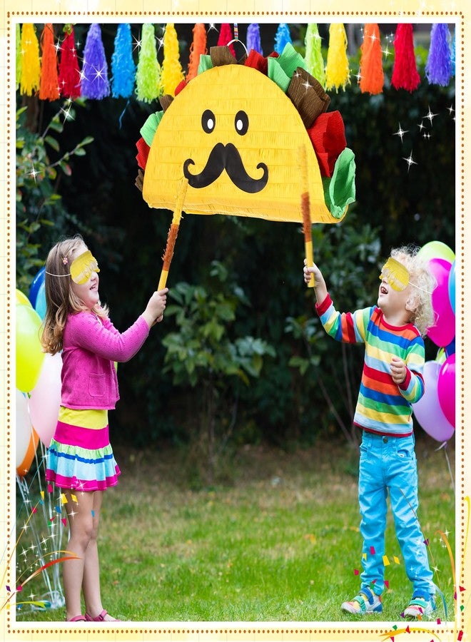 Sratte Taco Piñata Mexican Themed Party Piñata with Stick Blindfold Confetti Carnival Mexican Cinco De Mayo Fiesta Game for Cinco De Mayo Fiesta Theme Birthday Party, 16 x 8 x 3 Inch - Image 5