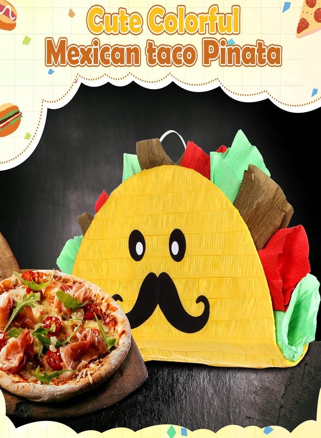 Sratte Taco Piñata Mexican Themed Party Piñata with Stick Blindfold Confetti Carnival Mexican Cinco De Mayo Fiesta Game for Cinco De Mayo Fiesta Theme Birthday Party, 16 x 8 x 3 Inch - Image 4