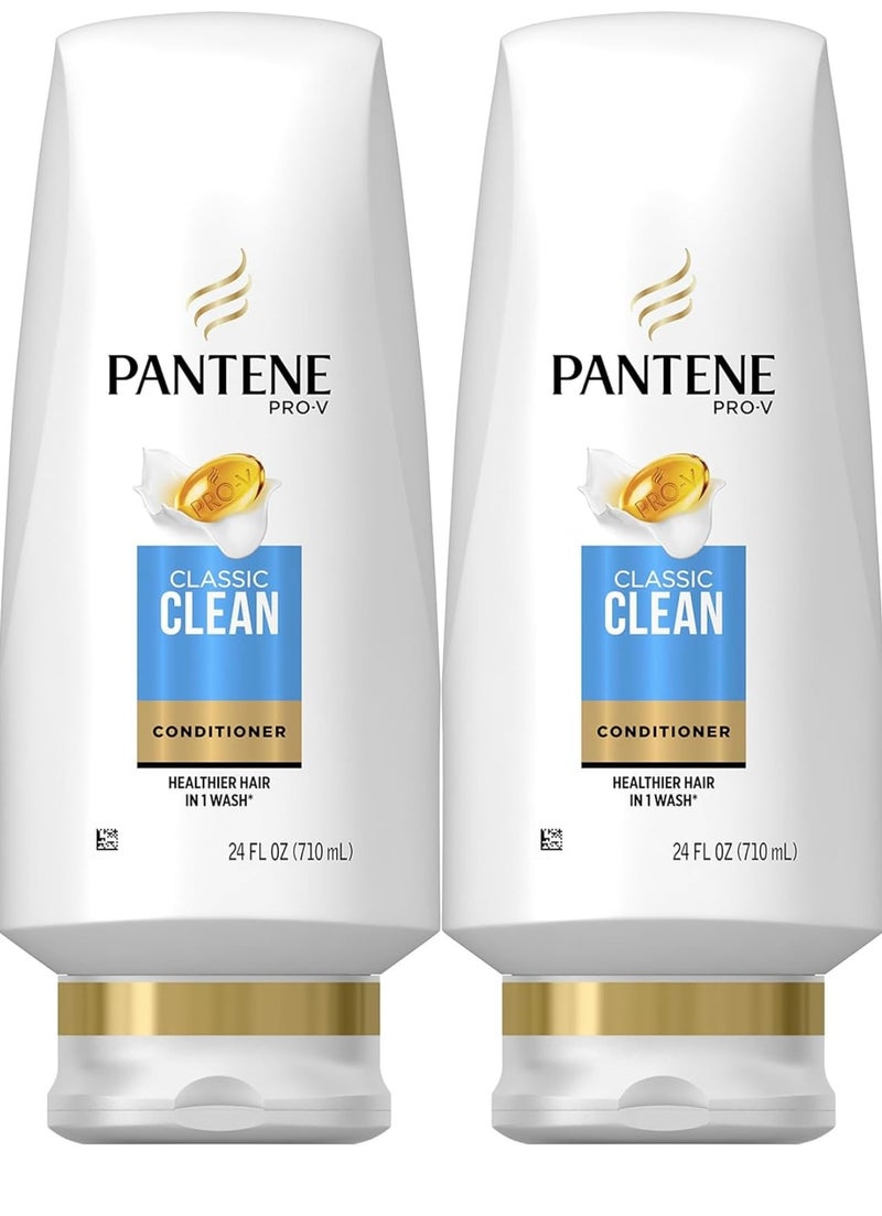 Pantene Classic Clean Conditioner, 24 fl oz, Twin Pack - Image 1